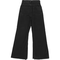 RAEY Womens Organic And Recycled Insert Flare Crop Jean in Black