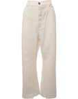 RAEY Womens Organic And Recycled Insert Flare Crop Jean in White