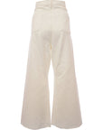 RAEY Womens Organic And Recycled Insert Flare Crop Jean in White