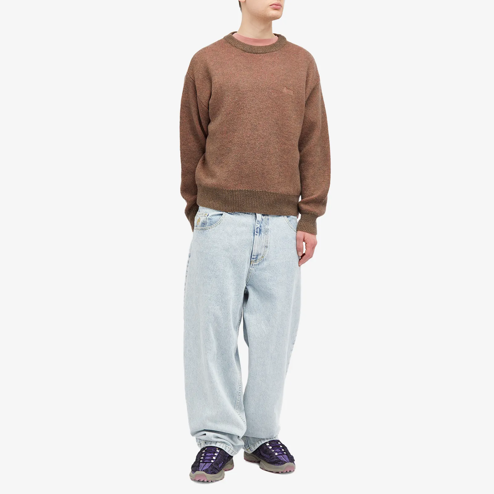 Mens Aries Crew Necks In Pink