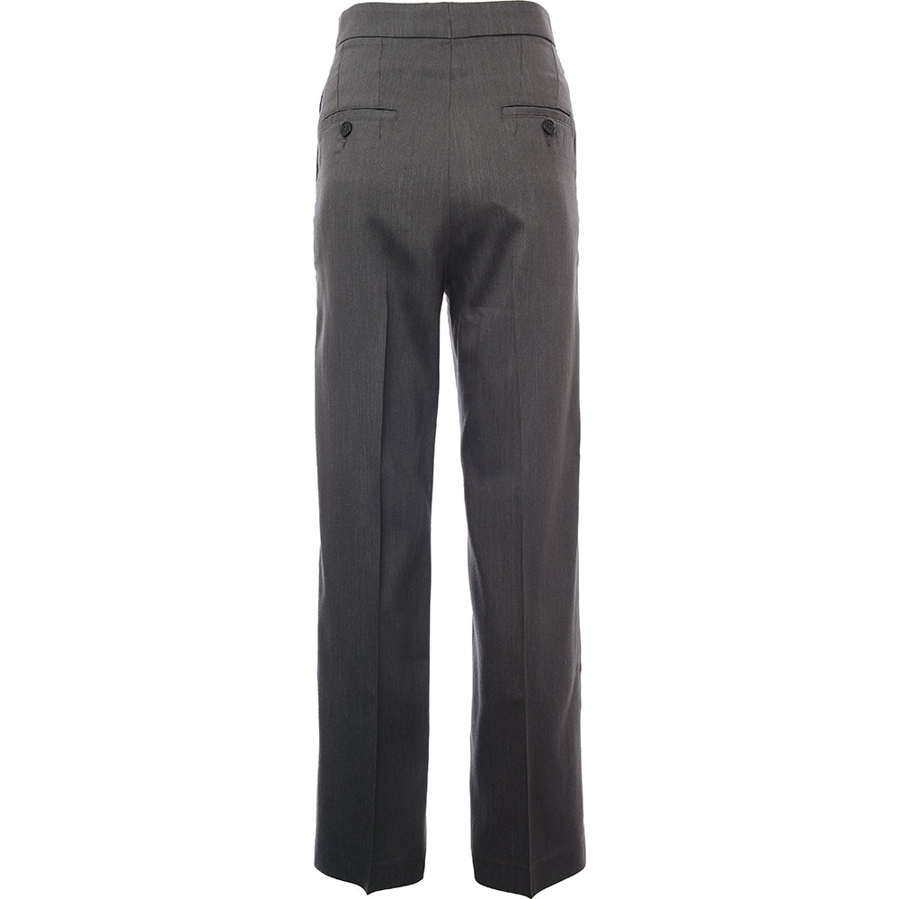 RAEY Womens Tapered Leg Slubby Trousers in Grey