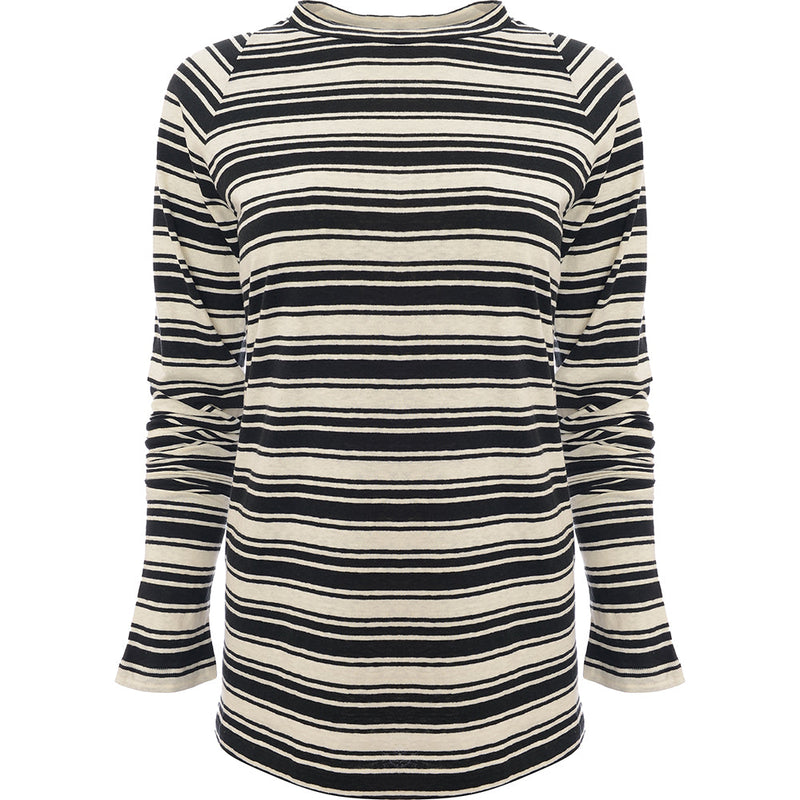 RAEY Womens Variegated Stripe Raglan in Black