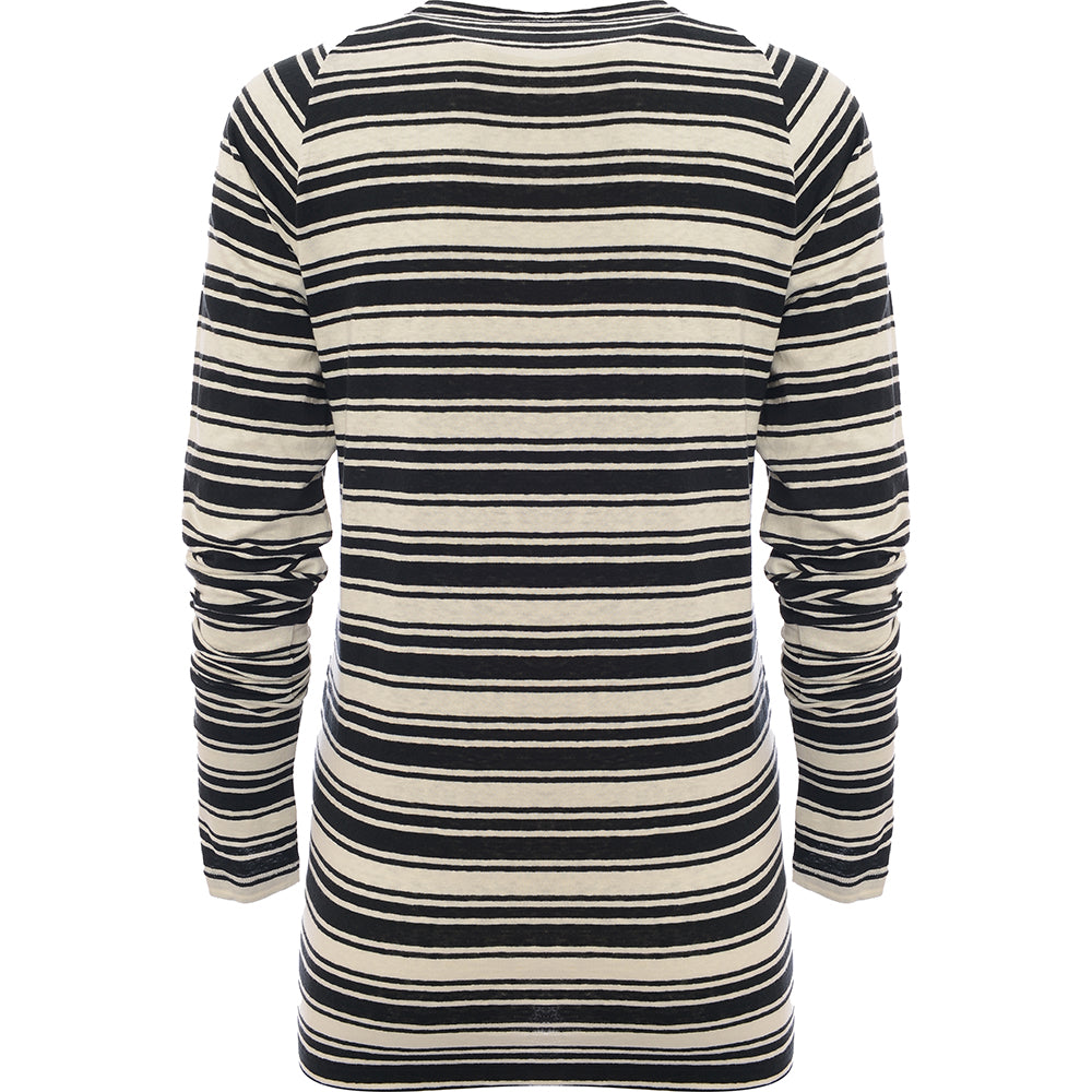 RAEY Womens Variegated Stripe Raglan in Black