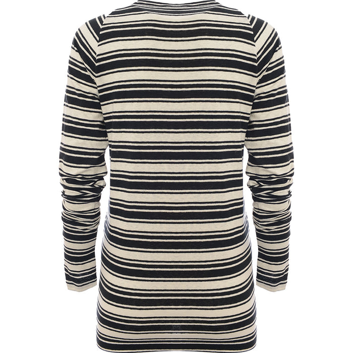 RAEY Womens Variegated Stripe Raglan in Black