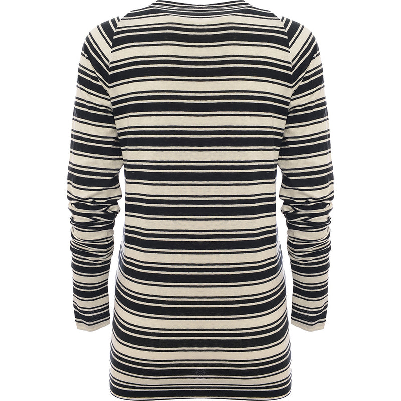 RAEY Womens Variegated Stripe Raglan in Black