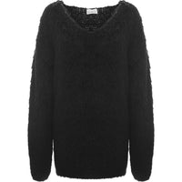 RAEY Womens (Grs) Responsible Soft Fluffy V Neck Jumper in Black