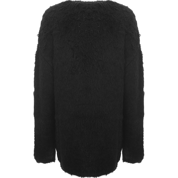 RAEY Womens (Grs) Responsible Soft Fluffy V Neck Jumper in Black