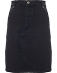 RAEY Womens Organic Cotton Split Side Knee Lenght Denim Pencil in Black