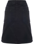 RAEY Womens Organic Cotton Split Side Knee Lenght Denim Pencil in Black