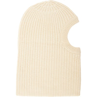 RAEY Womens Responsible Rib Trim Balaclava Hood in Beige