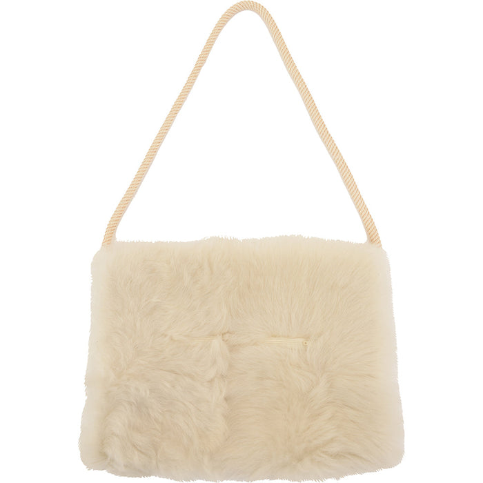 RAEY Womens Shearling Pocket Muff in Beige