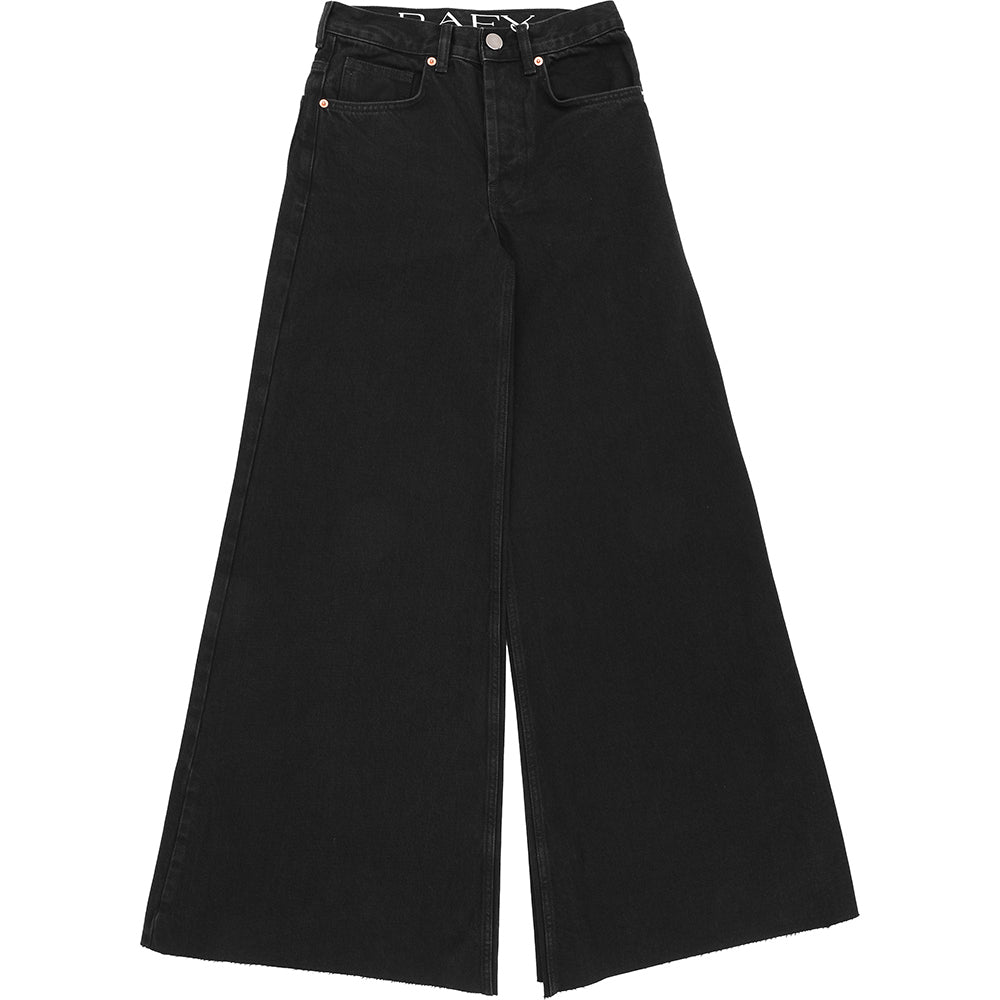 RAEY Womens Organic Cotton "Loon" Flared Jean in Black