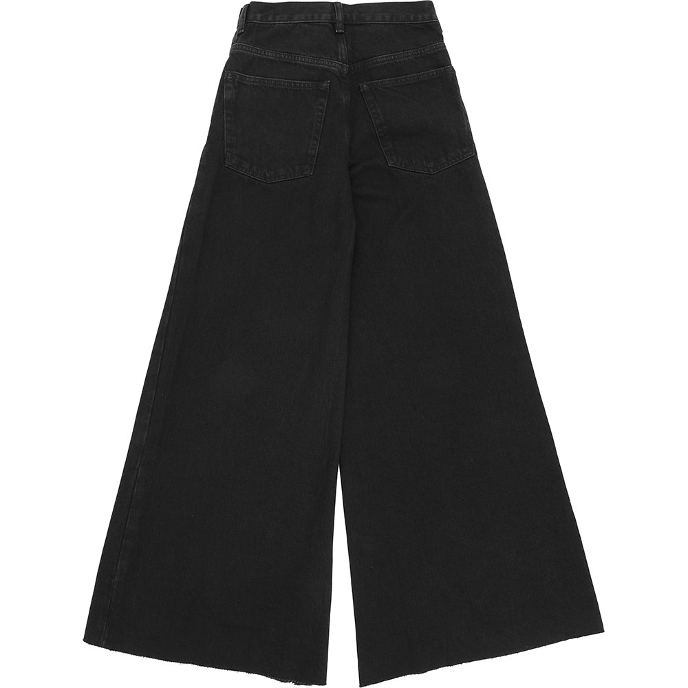 RAEY Womens Organic Cotton "Loon" Flared Jean in Black