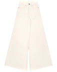 RAEY Womens Organic Cotton "Loon" Flared Jean in White