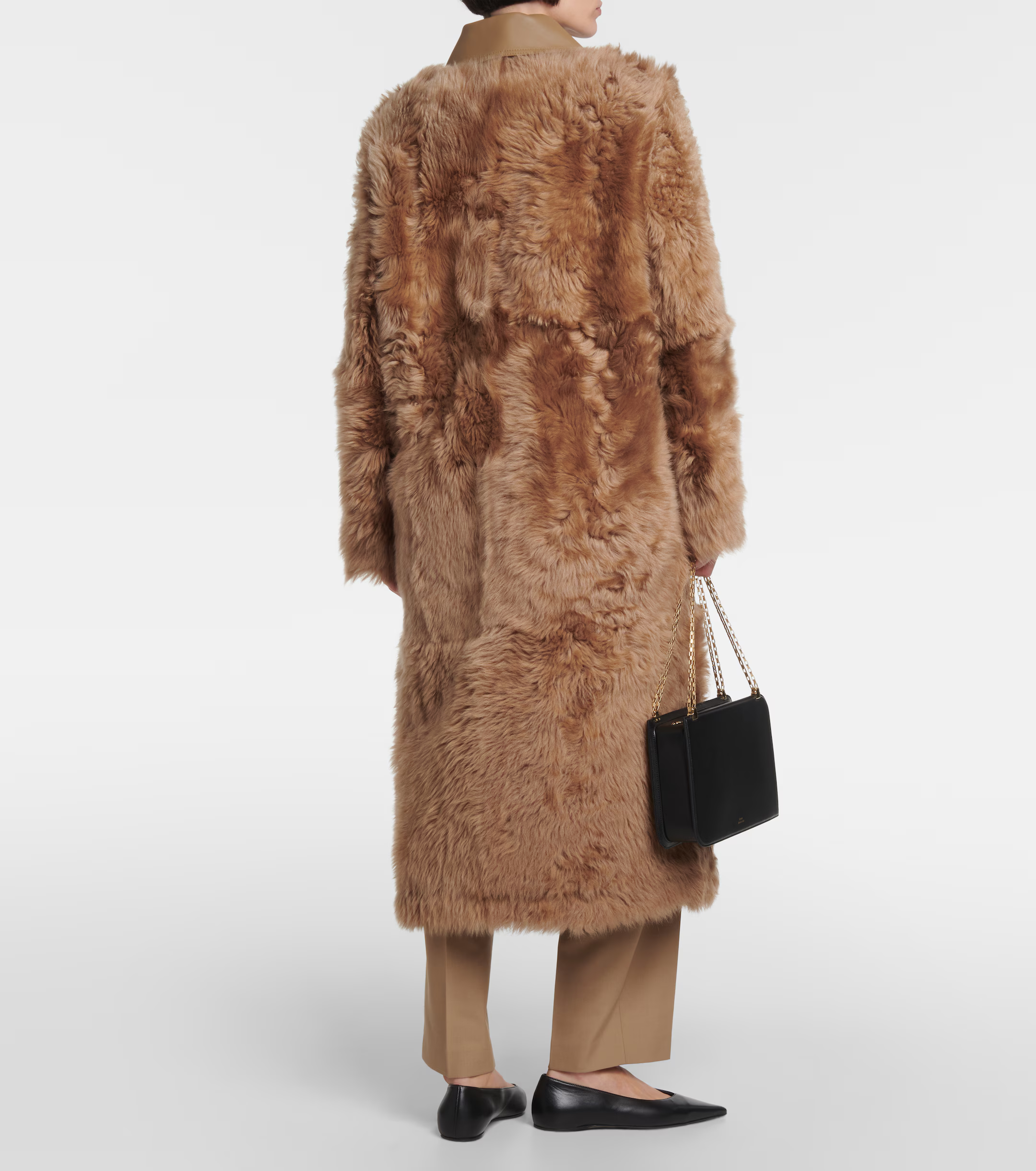 Womens Toteme Shearling Coats In Beige