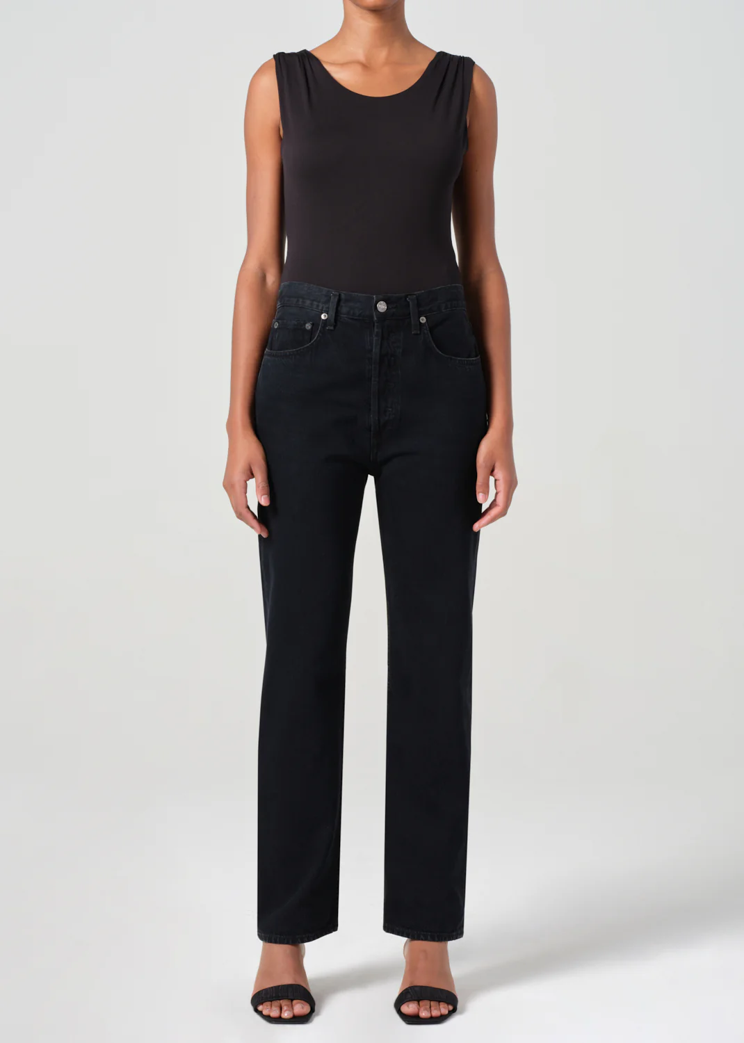Womens Agolde Straight Jeans In Black