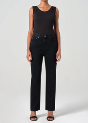 Womens Agolde Straight Jeans In Black