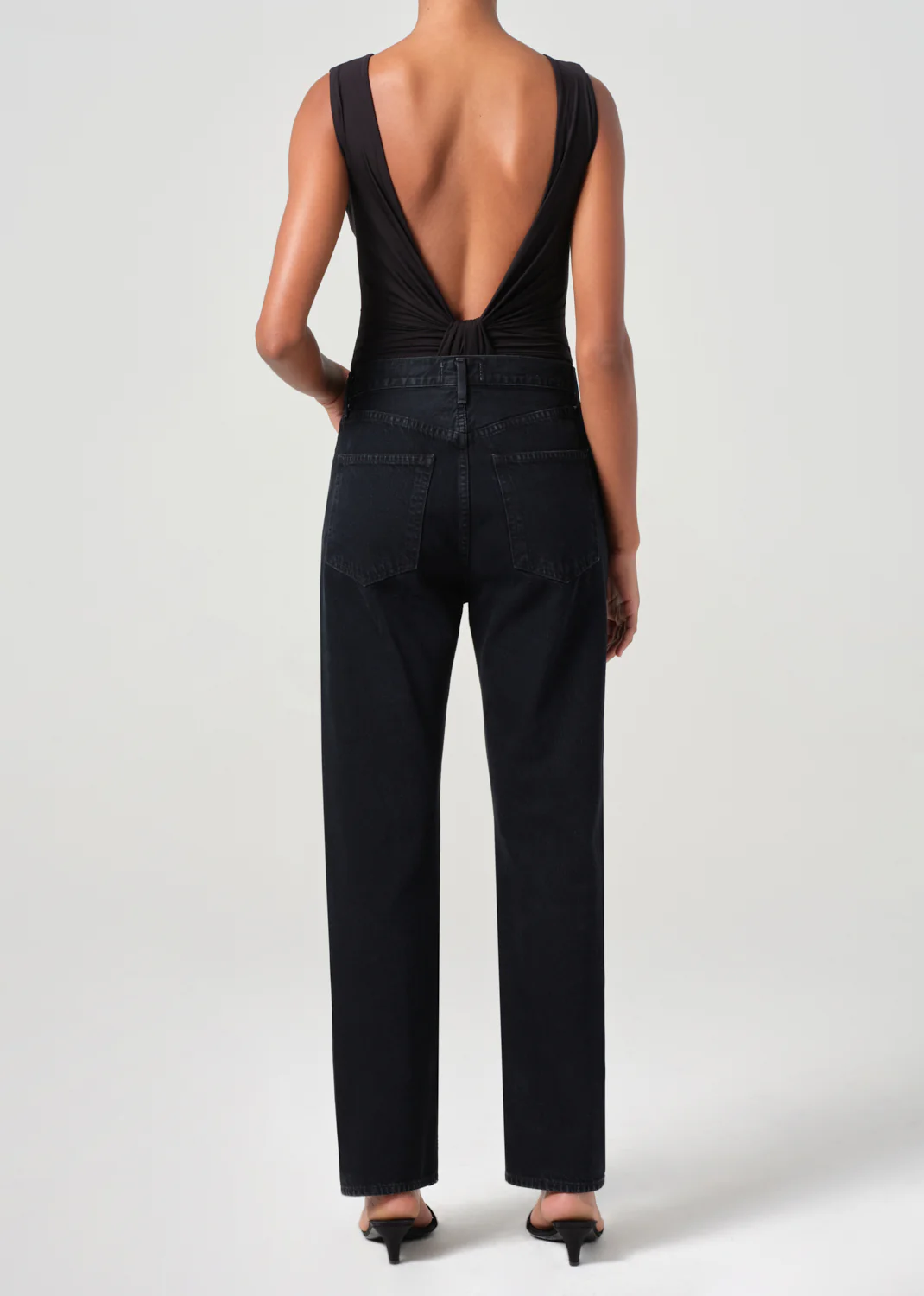 Womens Agolde Straight Jeans In Black