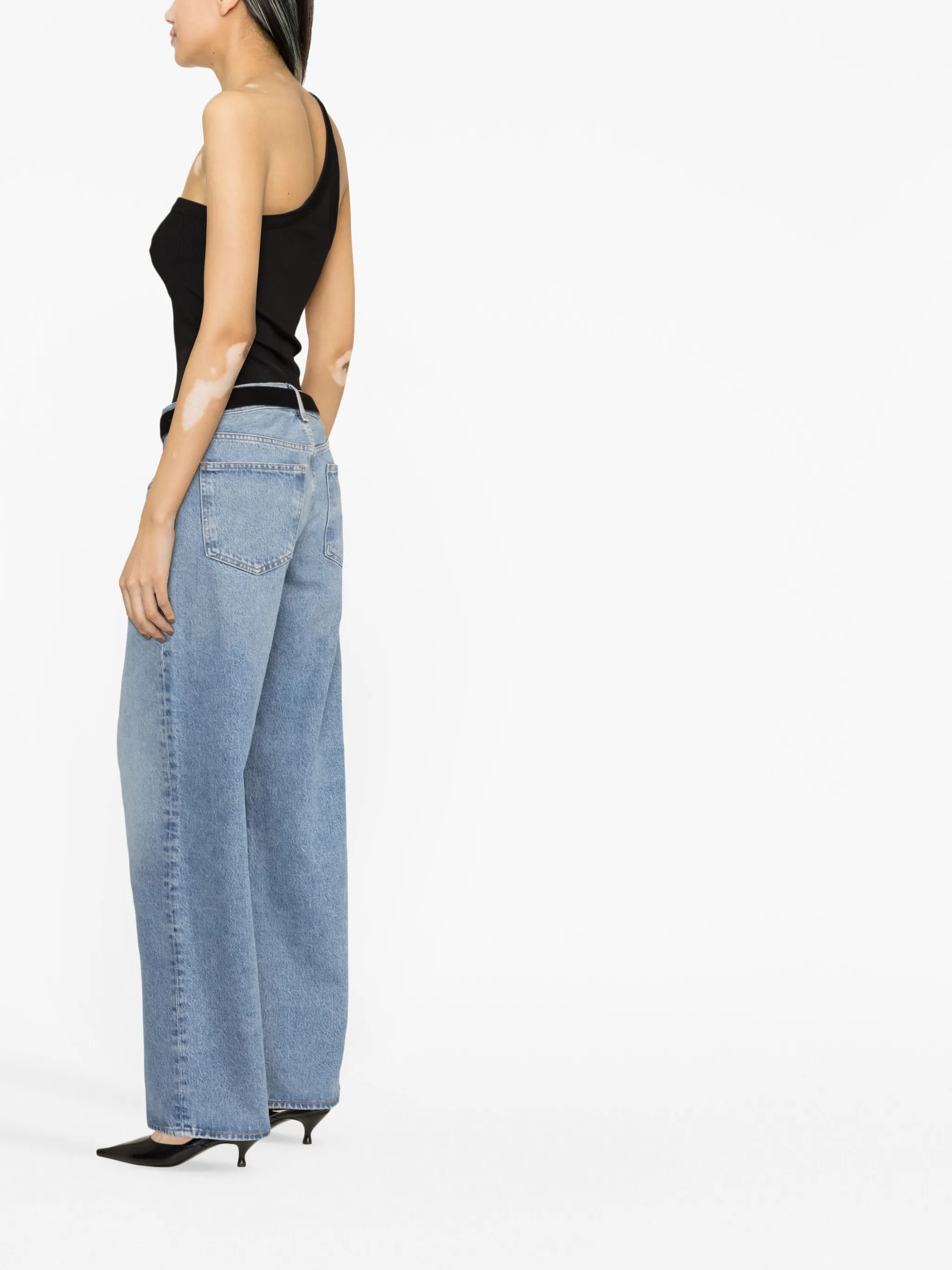 Womens Agolde Straight Jeans In Blue