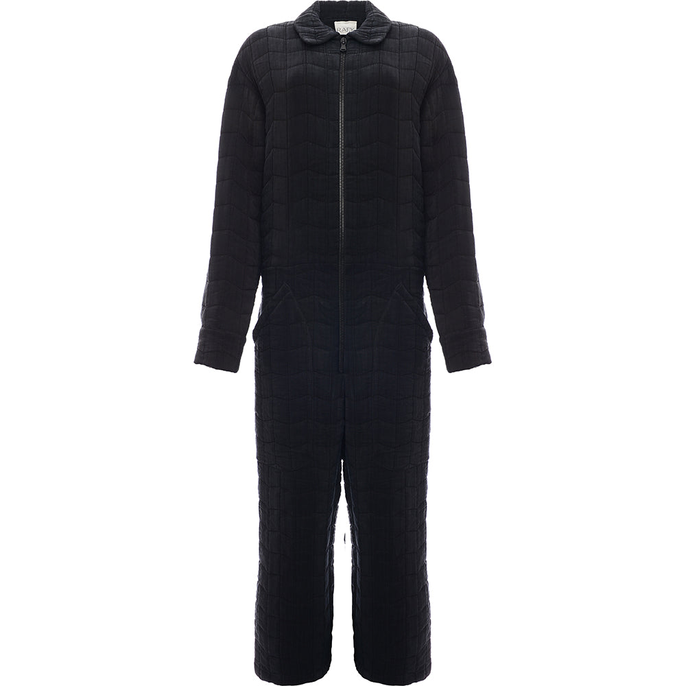 RAEY Womens Quilted Giant Jumpsuit in Navy