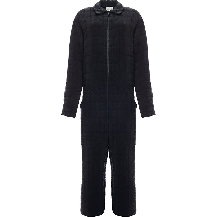 RAEY Womens Quilted Giant Jumpsuit in Navy