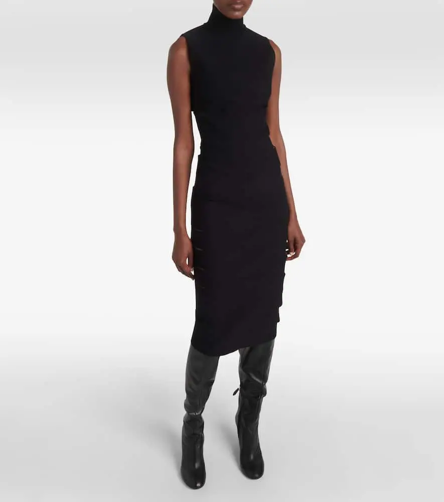Womens Alaia Knitted Dress In Black