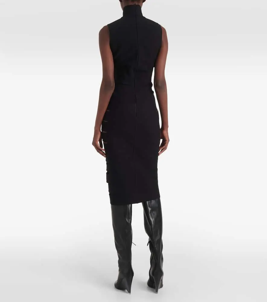 Womens Alaia Knitted Dress In Black
