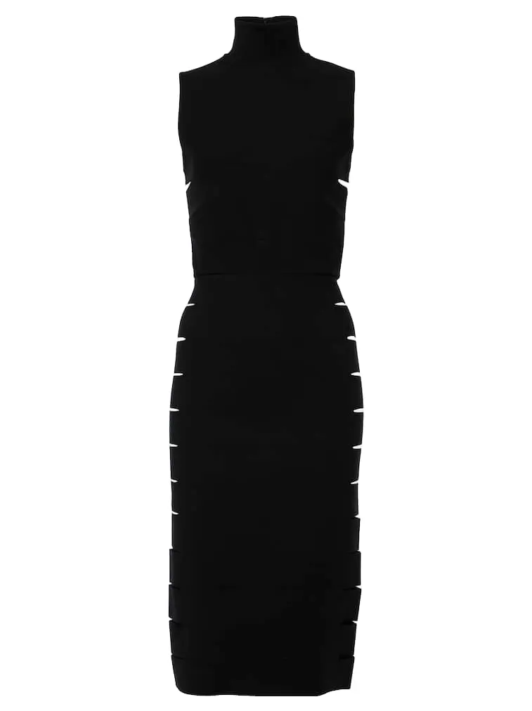 Womens Alaia Knitted Dress In Black