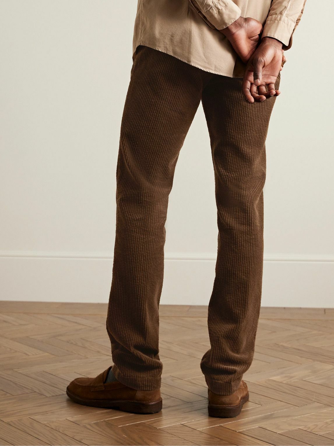 Mens Massimo Alba Casual Trousers In Brown