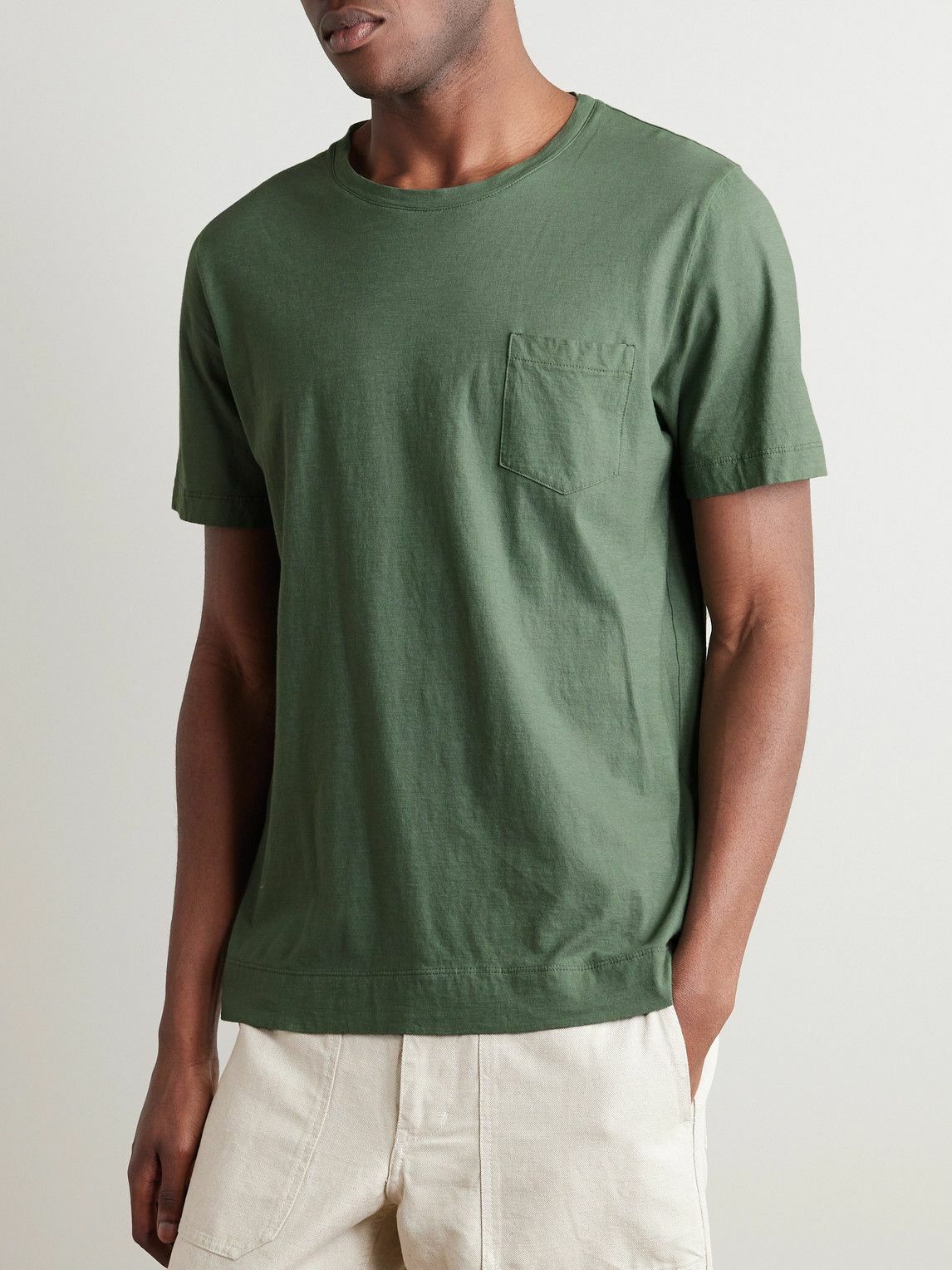 Mens Massimo Alba Plain T Shirt In Green