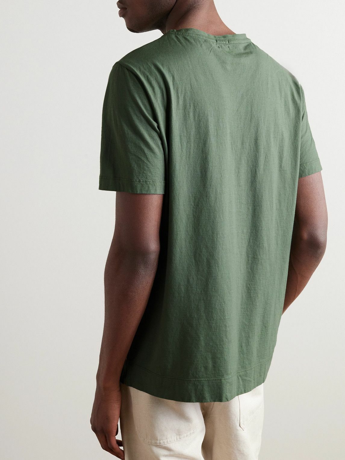 Mens Massimo Alba Plain T Shirt In Green