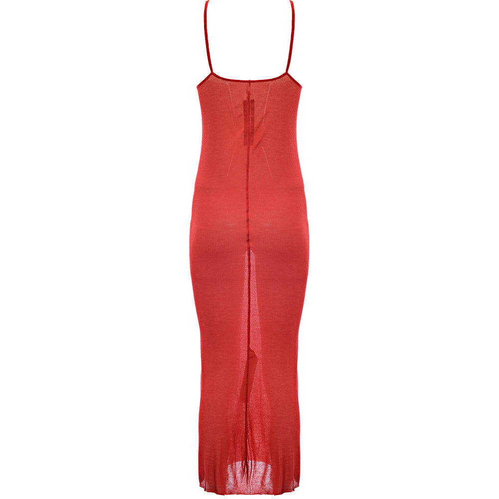 Rick Owens Womens Skorpio Viscose Silk Rib Jersey Tank Halter Midi Dre Sale Lab UK Rick Owens Womens Skorpio Viscose Silk Rib Jersey Tank Halter Midi Dre Sale Lab UK