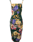 Dolce & Gabbana Womens Flower Printed Silk Charmeuse Strappy Midi Dress