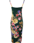 Dolce & Gabbana Womens Flower Printed Silk Charmeuse Strappy Midi Dress