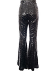 RAEY Womens Black Sequin Flares in Black