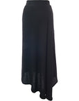 RAEY Womens Asymmetric Crepe Skirt in Black