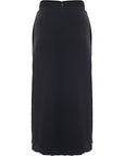 RAEY Womens Asymmetric Crepe Skirt in Black