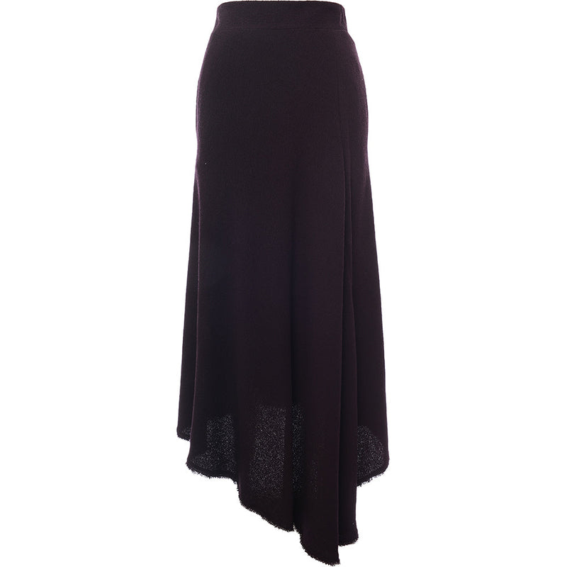 RAEY Womens Asymmetric Crepe Skirt in Purple