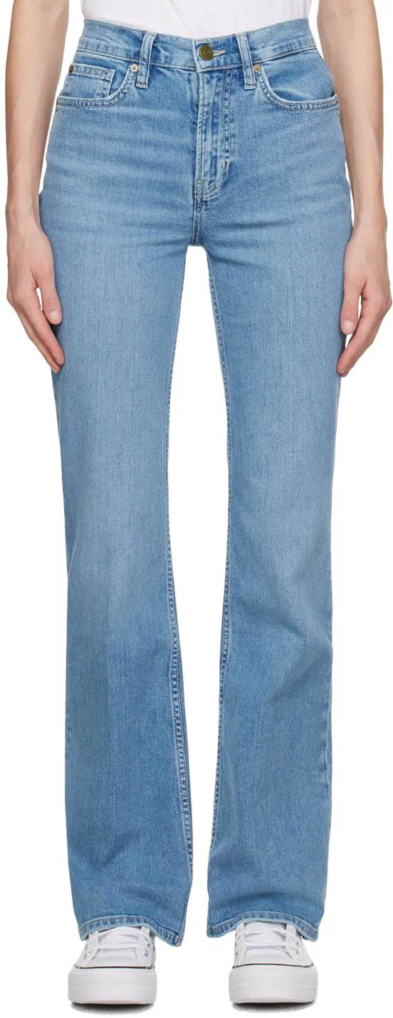 Womens Frame Denim Tailored Trousers In Light Blue