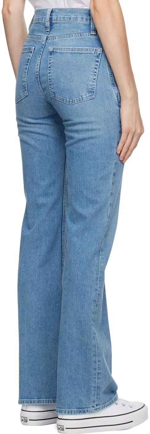 Womens Frame Denim Tailored Trousers In Light Blue