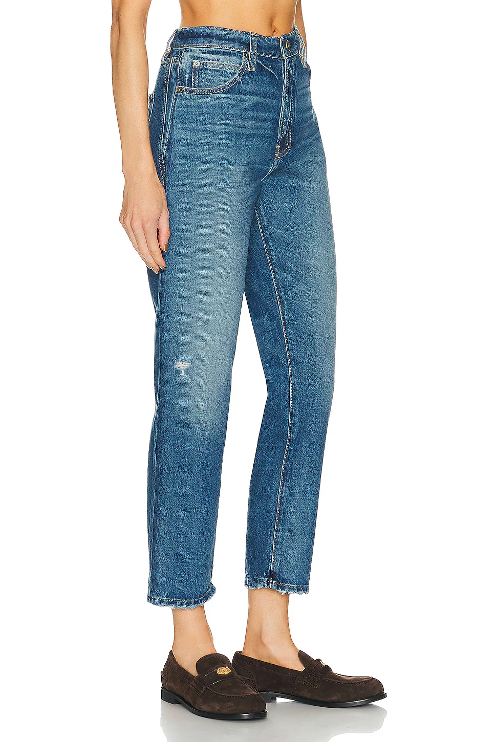 Womens Frame Denim Straight Jeans In Blue