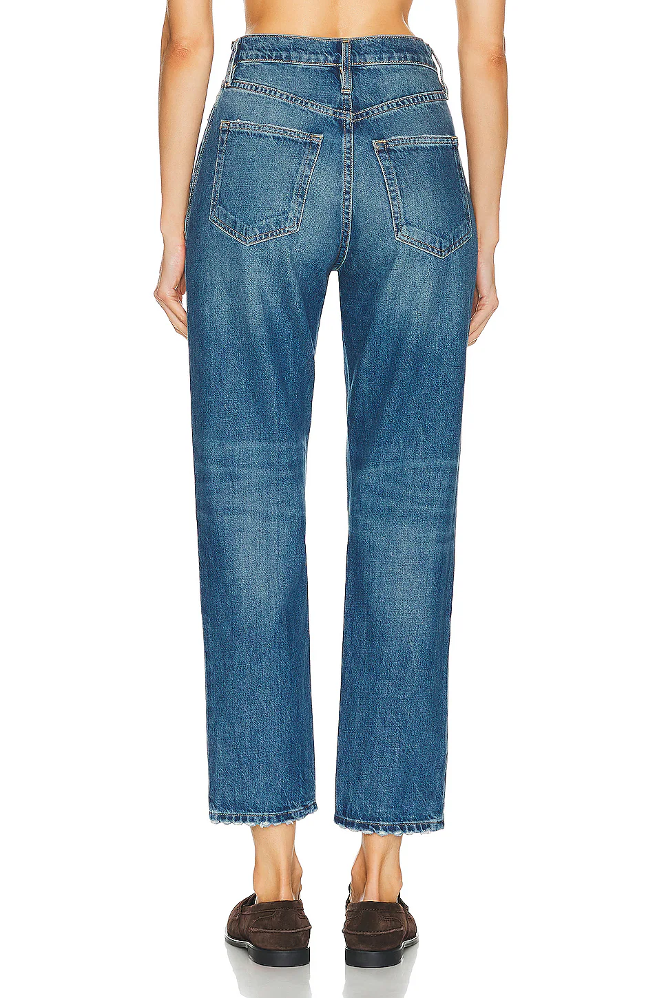 Womens Frame Denim Straight Jeans In Blue