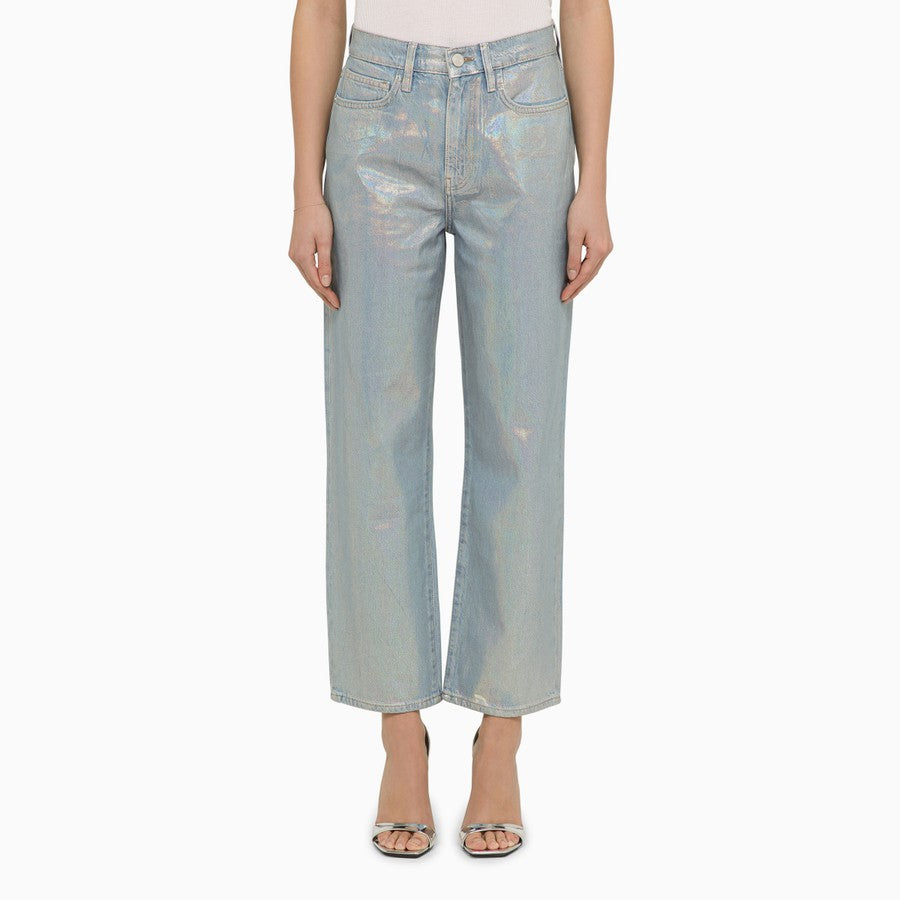 Womens Frame Denim Cropped Jeans In Blue