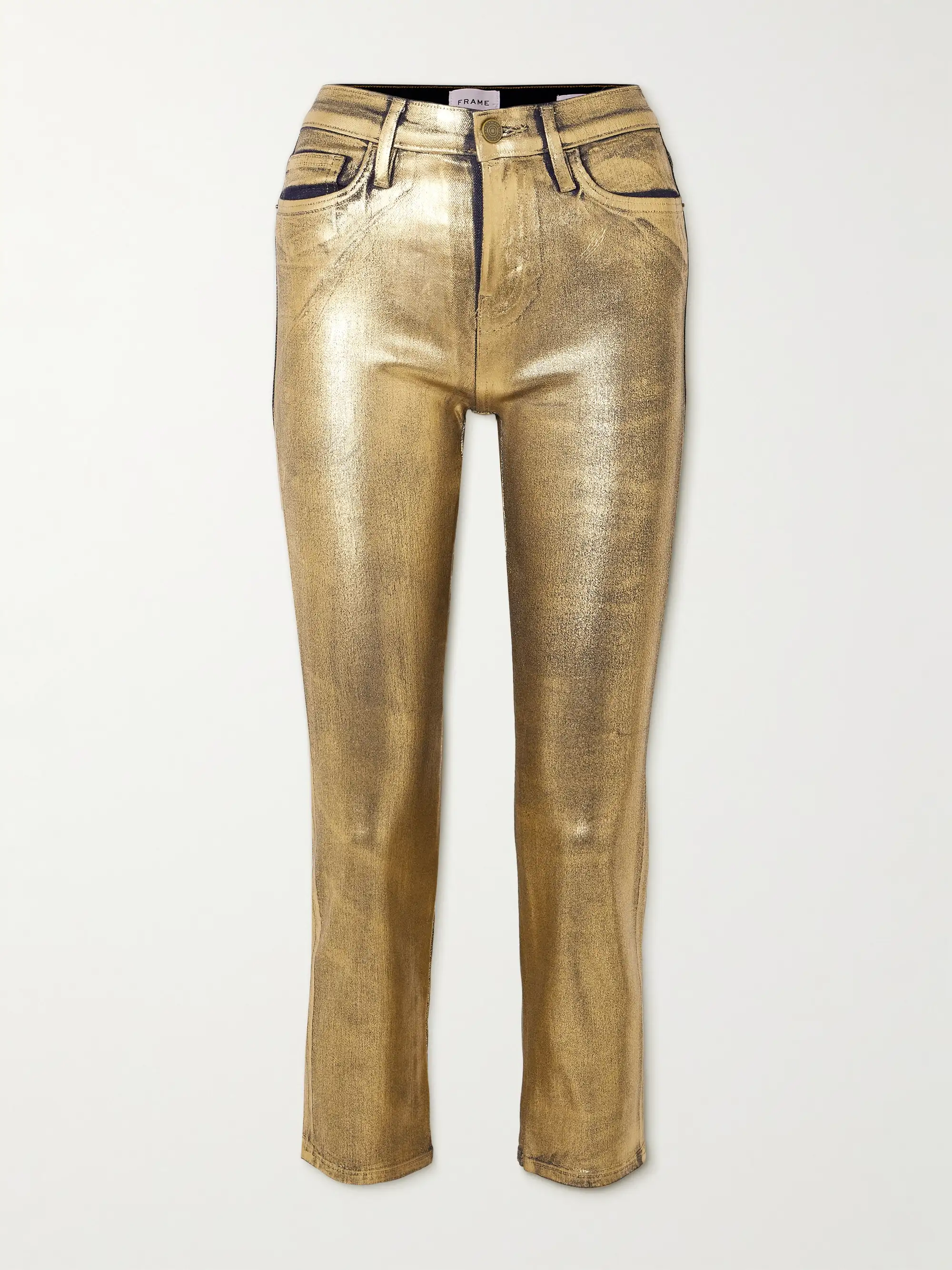 Womens Frame Denim Skinny Jeans In Gold