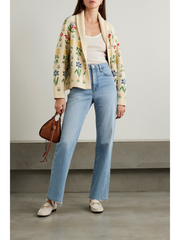 Womens Frame Denim Straight Jeans In Light Blue
