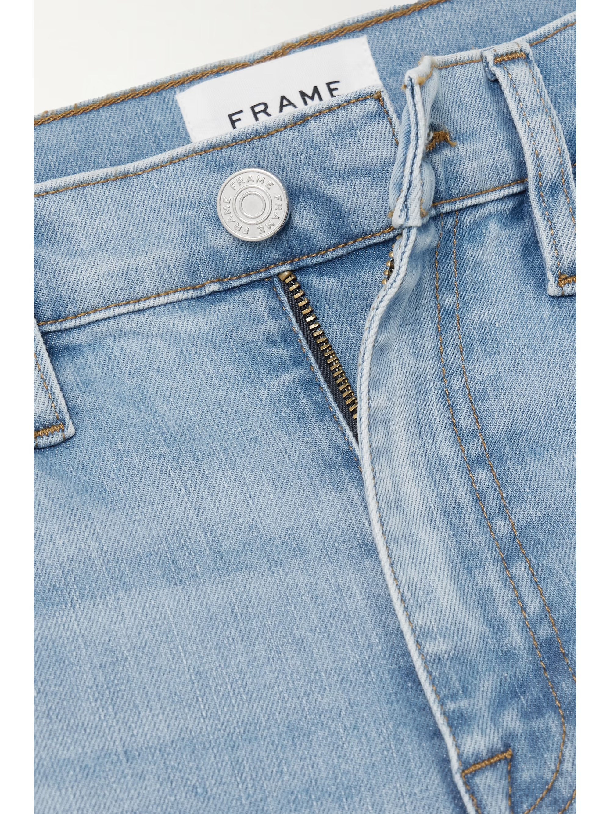 Womens Frame Denim Straight Jeans In Light Blue
