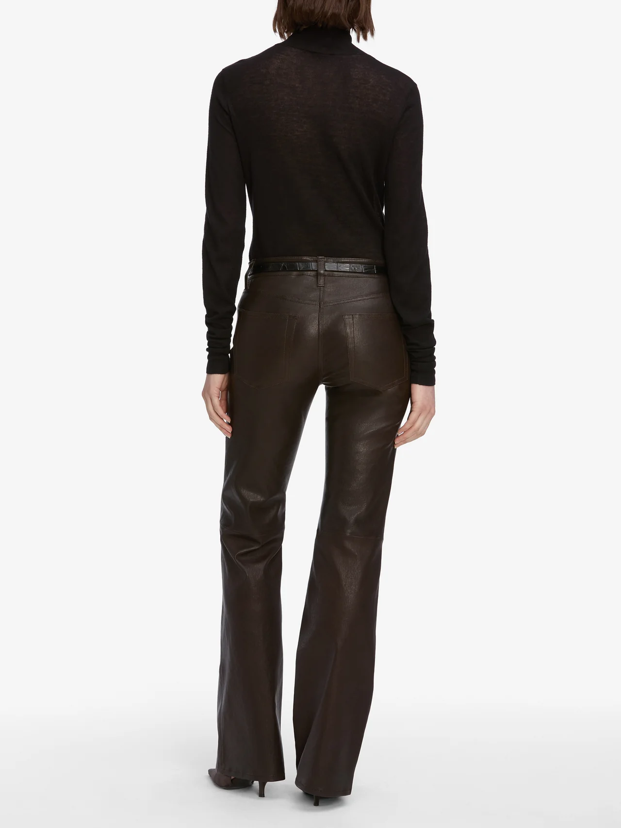 Womens Frame Denim Light Roll Necks In Black