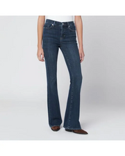 Womens Frame Denim Flared Jeans In Black