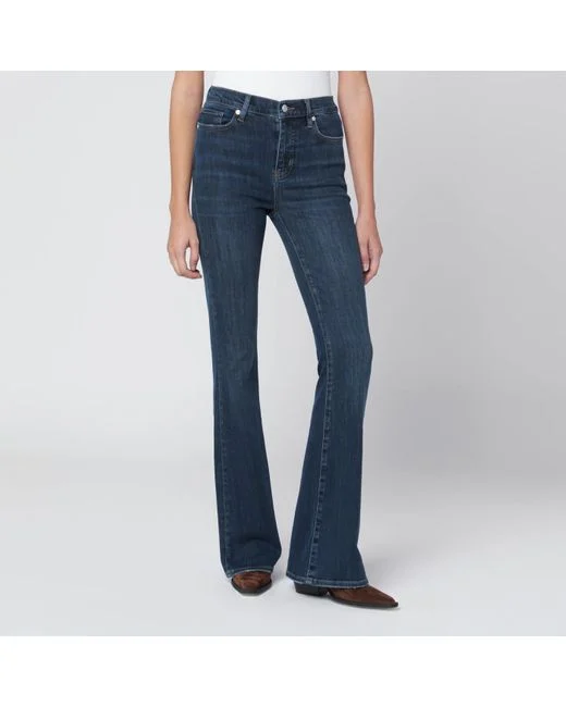 Womens Frame Denim Flared Jeans In Black