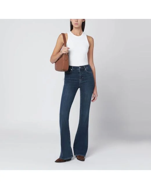 Womens Frame Denim Flared Jeans In Black